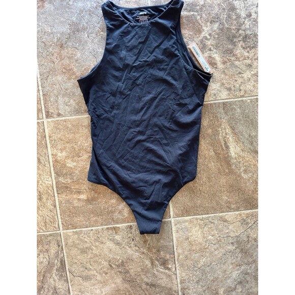 Skims Fits Everybody High Neck Bodysuit Onyx Size Medium - Picture 7 of 11